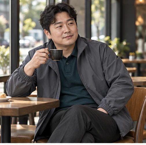 상의와 함께 입은 일상복 코디
