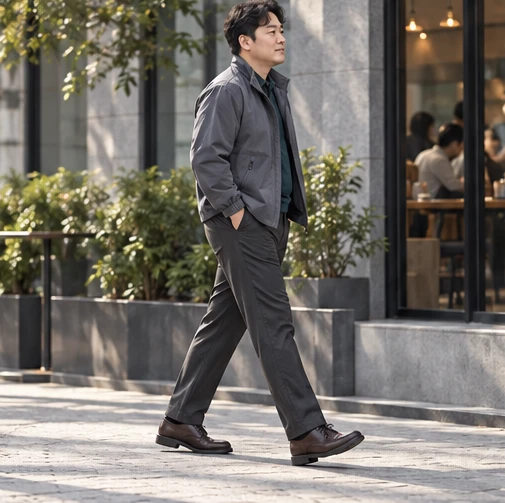신발와 함께 입은 일상복 코디