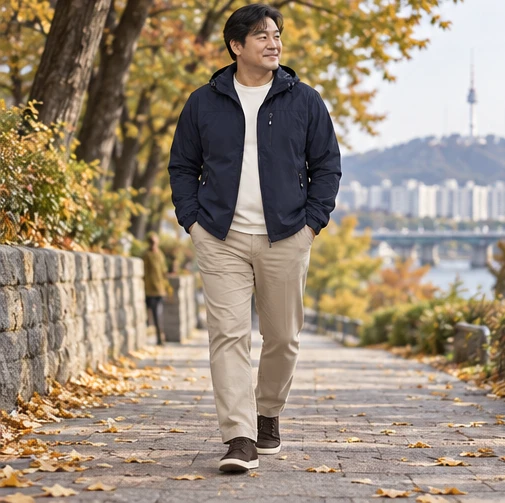 신발와 함께 입은 일상복 코디