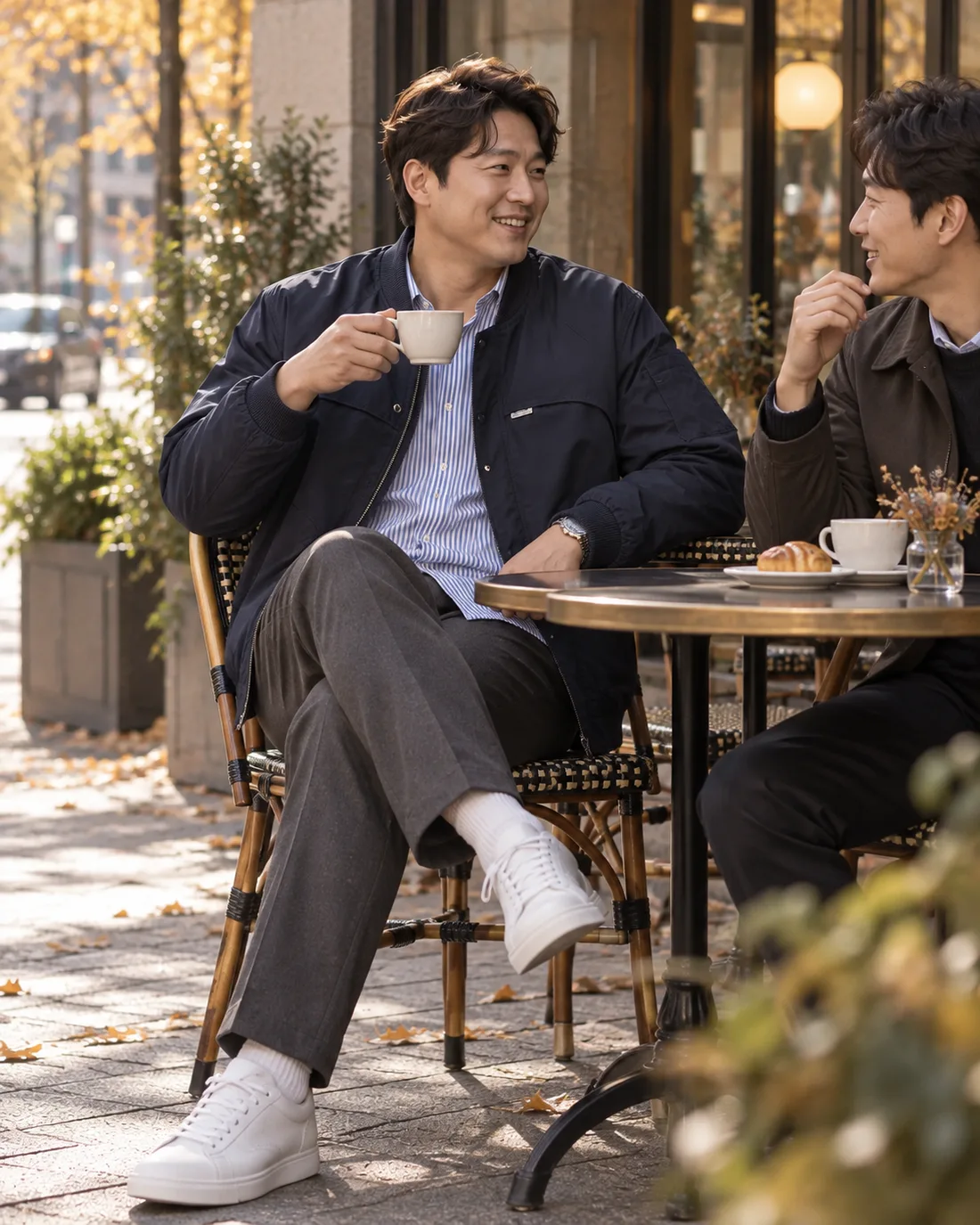 하의와 함께 입은 일상복 코디