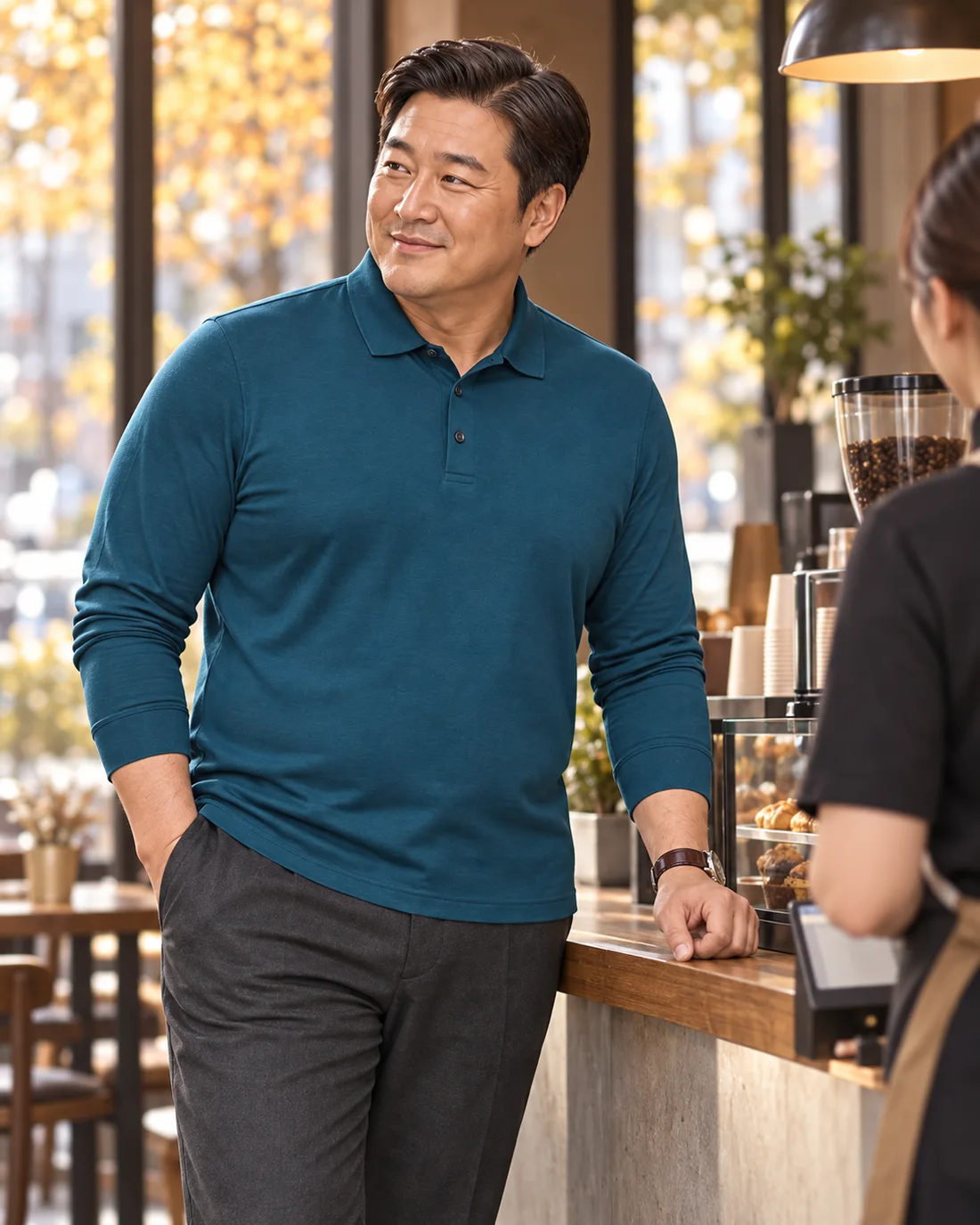 하의와 함께 입은 일상복 코디