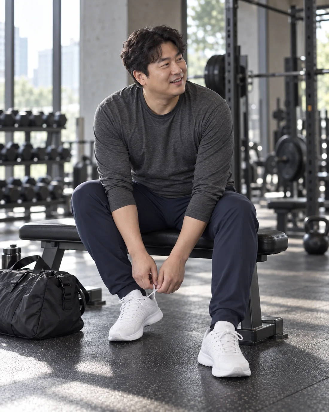 신발와 함께 입은 활동·취미 코디
