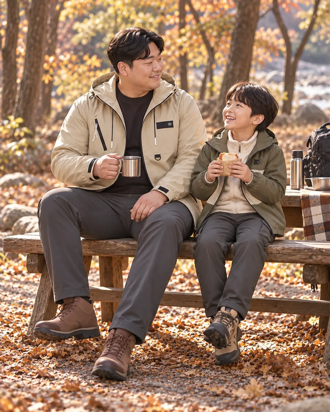 하의와 함께 입은 등산복 코디