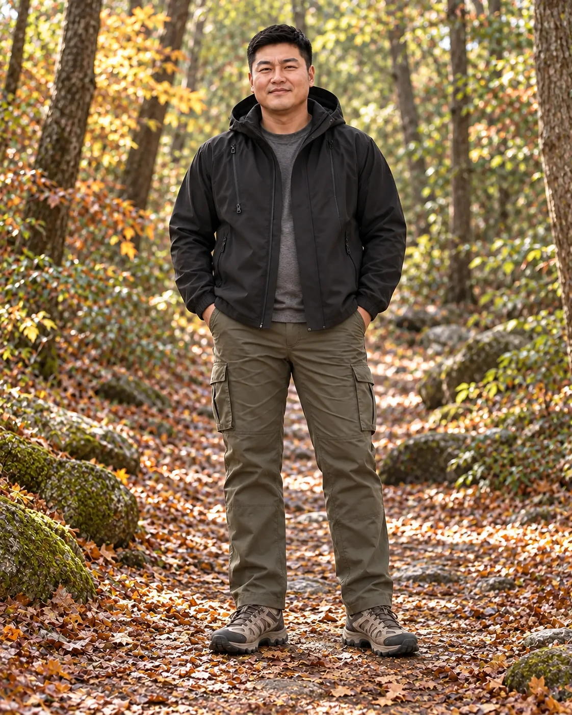 하의와 함께 입은 등산복 코디