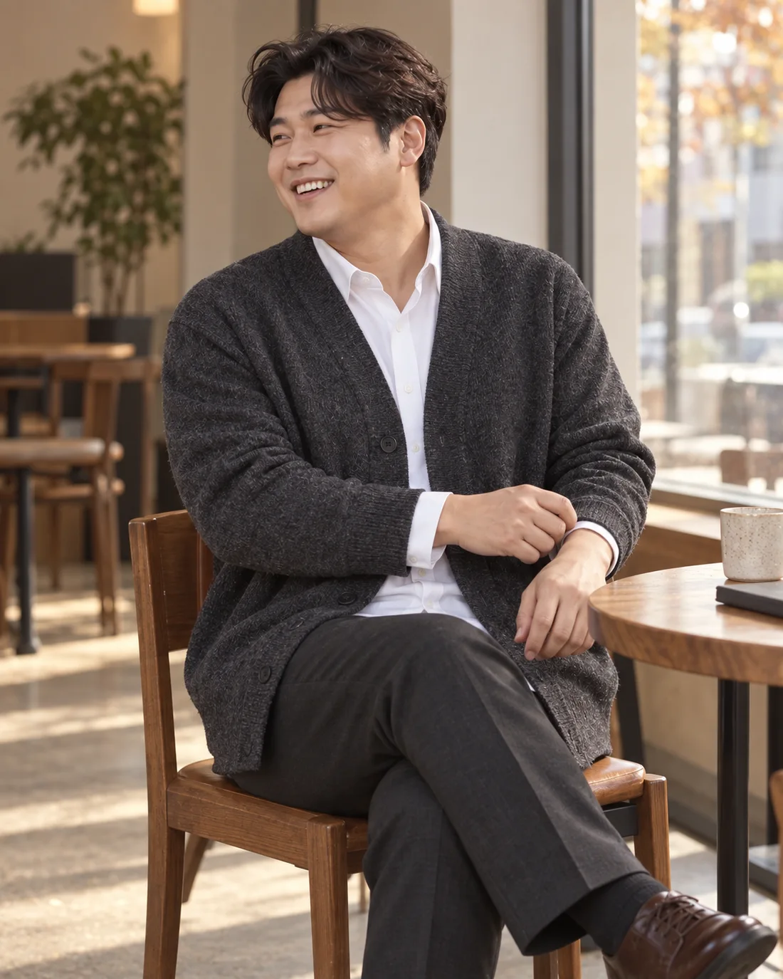 신발와 함께 입은 출근복 코디