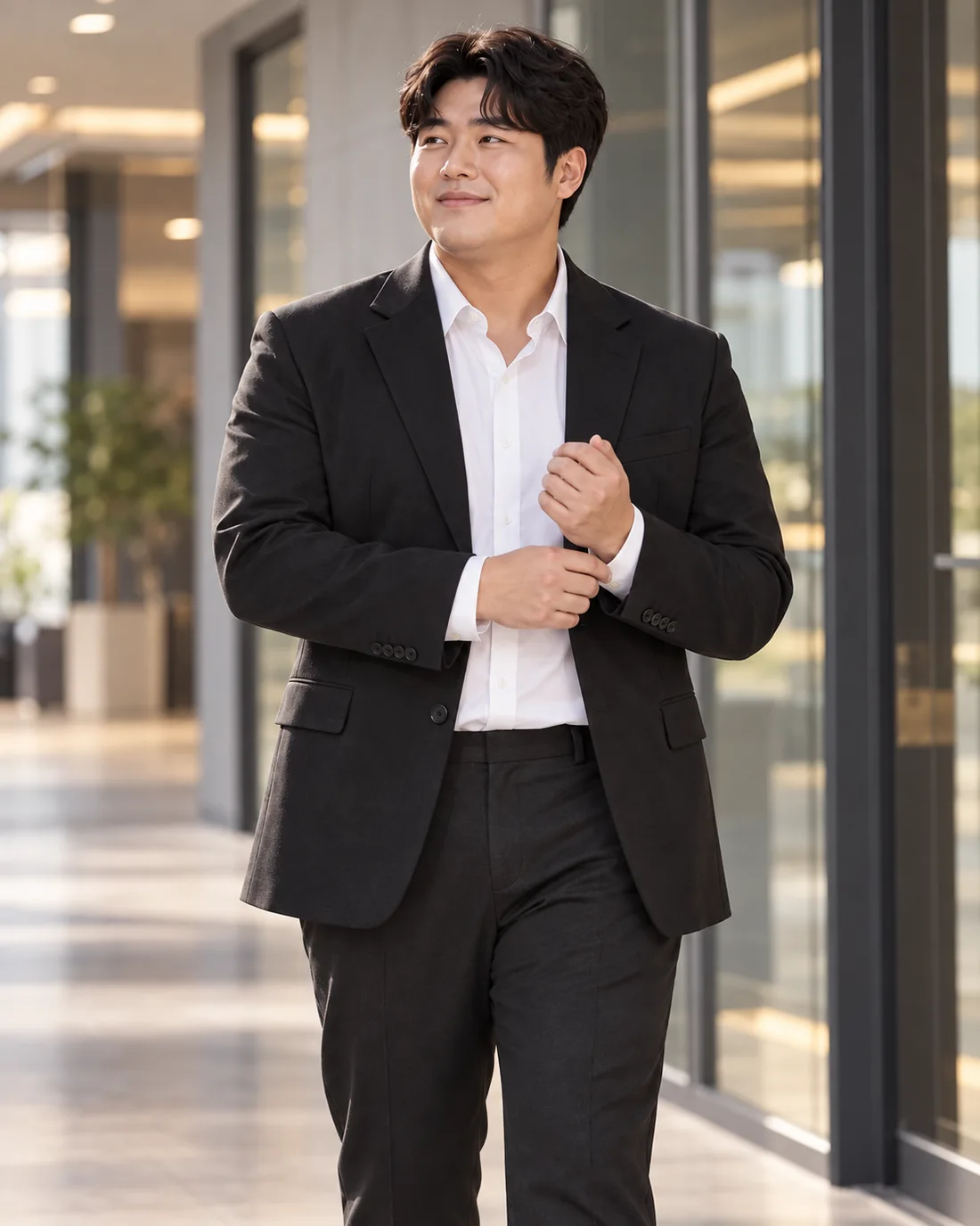 신발와 함께 입은 출근복 코디