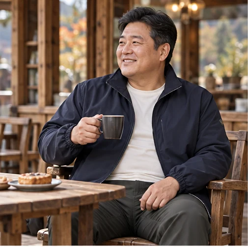 상의와 함께 입은 등산복 코디