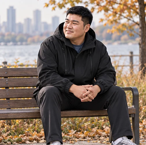 상의와 함께 입은 운동복 코디
