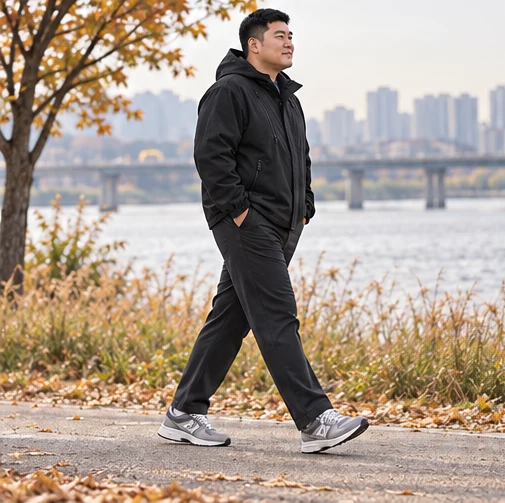 신발와 함께 입은 운동복 코디