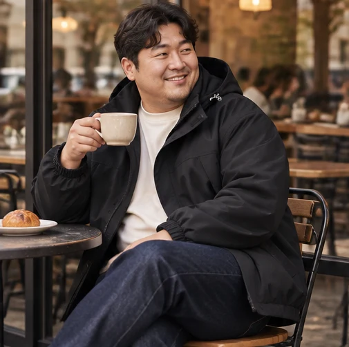 상의와 함께 입은 일상복 코디