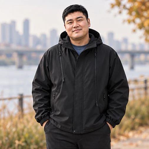 아우터와 함께 입은 운동복 코디